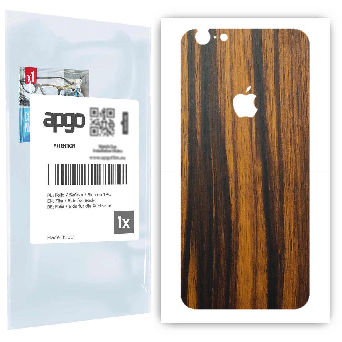 Folia naklejka skórka strukturalna na TYŁ do Apple iPhone 6 Plus - Drewno Tygrysie - apgo SKINS