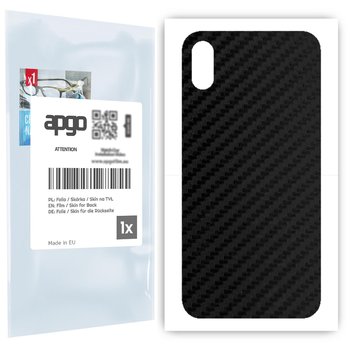 Folia naklejka skórka strukturalna na TYŁ do Apple iPhone X - Carbon - apgo SKINS - apgo