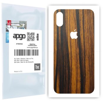 Folia naklejka skórka strukturalna na TYŁ do Apple iPhone X -  Drewno Tygrysie - apgo SKINS - apgo