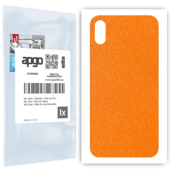 Folia naklejka skórka strukturalna na TYŁ do Apple iPhone X -  Pomarańczowy Pastel Matowy Chropowaty Baranek - apgo SKINS - apgo