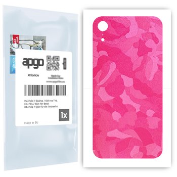 Folia naklejka skórka strukturalna na TYŁ do Apple iPhone XR -  Moro | Camo Różowy - apgo SKINS - apgo