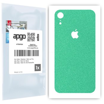 Folia naklejka skórka strukturalna na TYŁ do Apple iPhone XR -  Seledynowy Pastel Matowy Chropowaty Baranek - apgo SKINS - apgo
