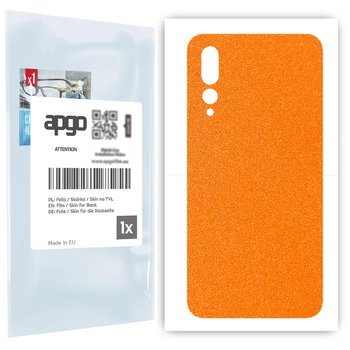 Folia naklejka skórka strukturalna na TYŁ do Huawei P20 Pro -  Pomarańczowy Pastel Matowy Chropowaty Baranek - apgo SKINS - apgo