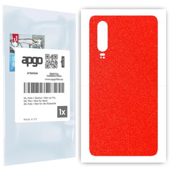 Folia naklejka skórka strukturalna na TYŁ do Huawei P30 -  Czerwony Pastel Matowy Chropowaty Baranek - apgo SKINS - apgo