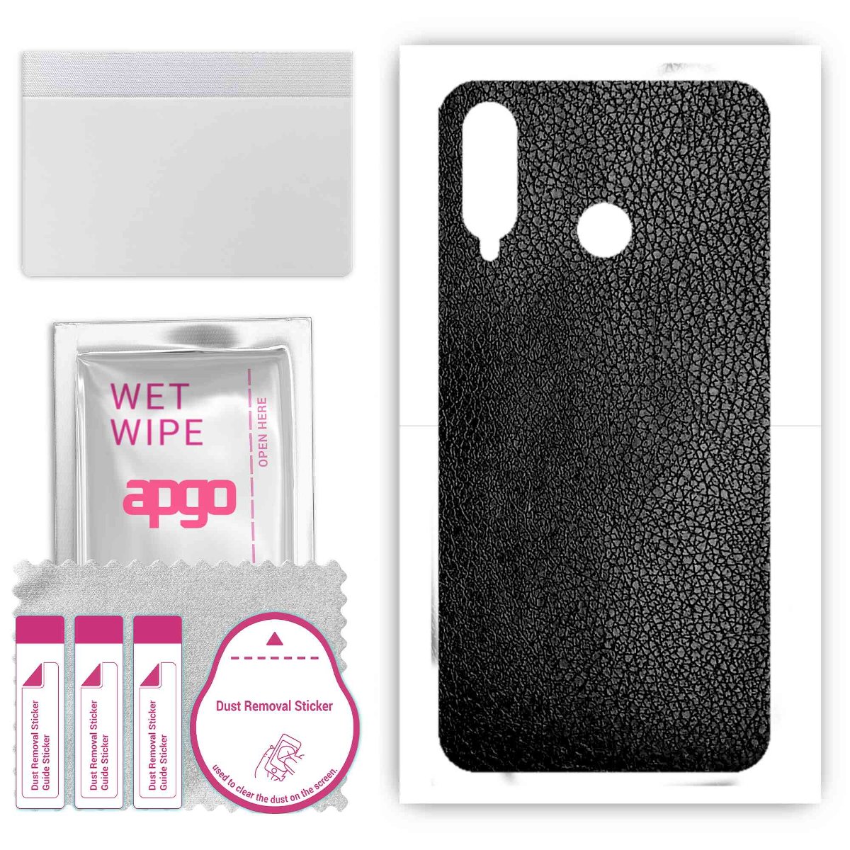 Folia naklejka skórka strukturalna na TYŁ do Huawei P30 lite New Edition - Skóra Czarna - apgo SKINS