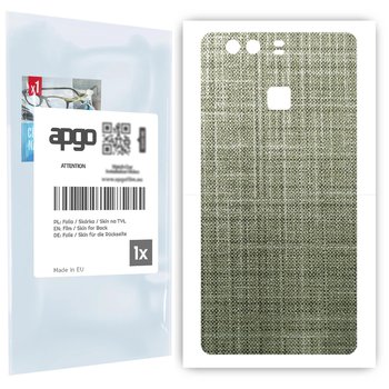 Folia naklejka skórka strukturalna na TYŁ do Huawei P9 -  Tkanina Lniana - apgo SKINS - apgo