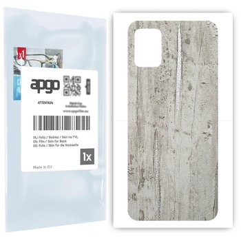 Folia naklejka skórka strukturalna na TYŁ do Samsung Galaxy A31 -  Beton Srebrne Paski - apgo SKINS - apgo