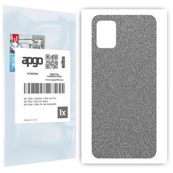 Folia naklejka skórka strukturalna na TYŁ do Samsung Galaxy A31 -  Brokat Srebrny - apgo SKINS - apgo