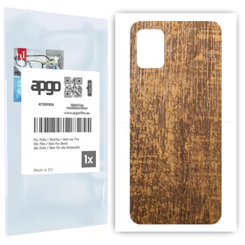 Folia naklejka skórka strukturalna na TYŁ do Samsung Galaxy A31 -  Drewno Dąb Stary - apgo SKINS - apgo