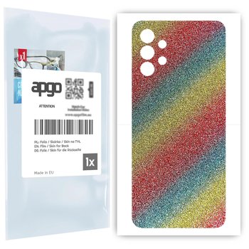 Folia naklejka skórka strukturalna na TYŁ do Samsung Galaxy A32 5G -  Brokat Tęcza - apgo SKINS - apgo