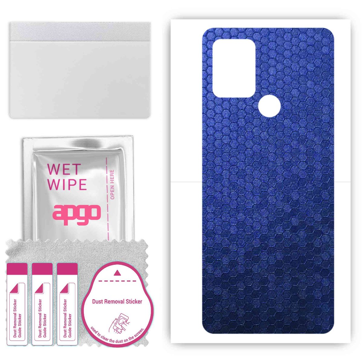 Folia naklejka skórka strukturalna na TYŁ do Tecno Pova - Plaster Miodu Niebieski - apgo SKINS