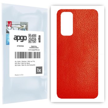 Folia naklejka skórka strukturalna na TYŁ do Xiaomi Redmi Note 11S -  Skóra Czerwona - apgo SKINS - apgo