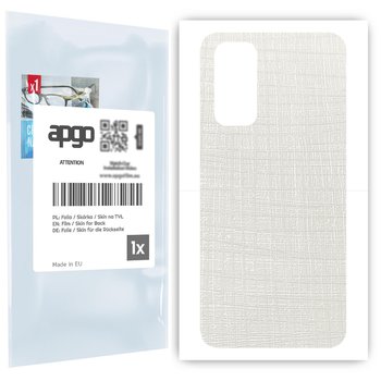 Folia naklejka skórka strukturalna na TYŁ do Xiaomi Redmi Note 11S -  Tkanina Biała - apgo SKINS - apgo