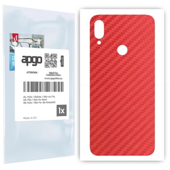Folia naklejka skórka strukturalna na TYŁ do Xiaomi Redmi Note 7 -  Carbon Czerwony - apgo SKINS - apgo