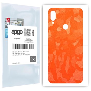 Folia naklejka skórka strukturalna na TYŁ do Xiaomi Redmi Note 7 -  Moro | Camo Pomarańczowy - apgo SKINS - apgo