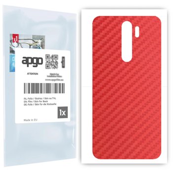 Folia naklejka skórka strukturalna na TYŁ do Xiaomi Redmi Note 8 Pro -  Carbon Czerwony - apgo SKINS - apgo