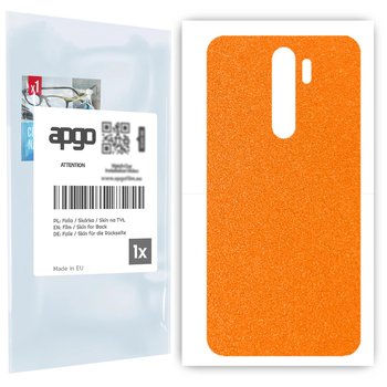 Folia naklejka skórka strukturalna na TYŁ do Xiaomi Redmi Note 8 Pro -  Pomarańczowy Pastel Matowy Chropowaty Baranek - apgo SKINS - apgo
