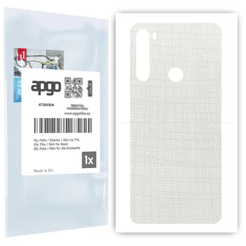 Folia naklejka skórka strukturalna na TYŁ do Xiaomi Redmi Note 8T -  Tkanina Biała - apgo SKINS - apgo