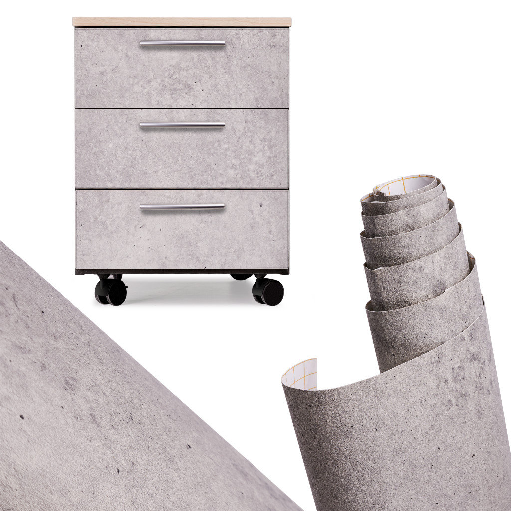 Folia Rolka Samoprzylepna Okleina Tapeta Niebiesko-Szary Cement 1