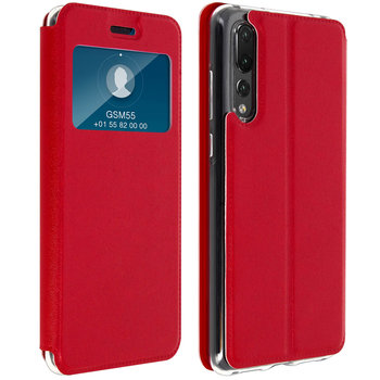 Folio Etui z okienkiem do Huawei P20 Pro z uchwytem na kartę Stojak na wideo — czerwony - Avizar