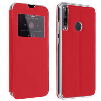 Folio Huawei P40 Lite E Etui z okienkiem z uchwytem na kartę Stojak na wideo — czerwony - Avizar