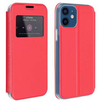 Folio iPhone 12 Mini etui z okienkiem z uchwytem na kartę Podstawka wideo — czerwona - Avizar