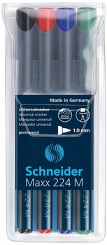 Foliopis permanentny, Schneider Maxx 224, M, 1,0mm (linia), 4 sztuki - Schneider