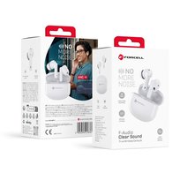 FORCELL F-AUDIO słuchawki bezprzewodowe / bluetooth stereo TWS CLEAR Sound białe