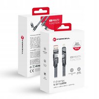 FORCELL F-ENERGY C241 4w1 kabel Typ C / USB A do Typ C / Lightning QC PD 3A