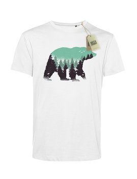 FOREST BEAR koszulka męska white XL - GREEN COSMOS