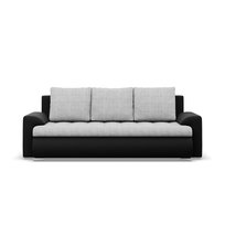 FORESTA - Sofa rozkładana, Trzyosobowa, Funkcja spania, Pojemnik na pościel, Szary