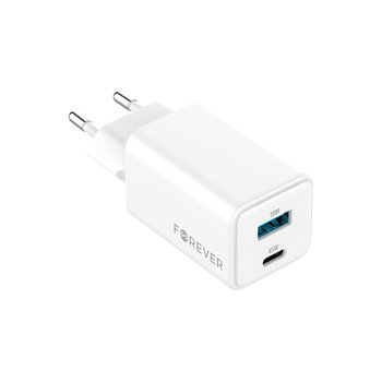 Forever Ładowarka sieciowa GaN PD QC TC-08-45AC 1x USB-C 1x USB 45W biała - TelForceOne S.A.