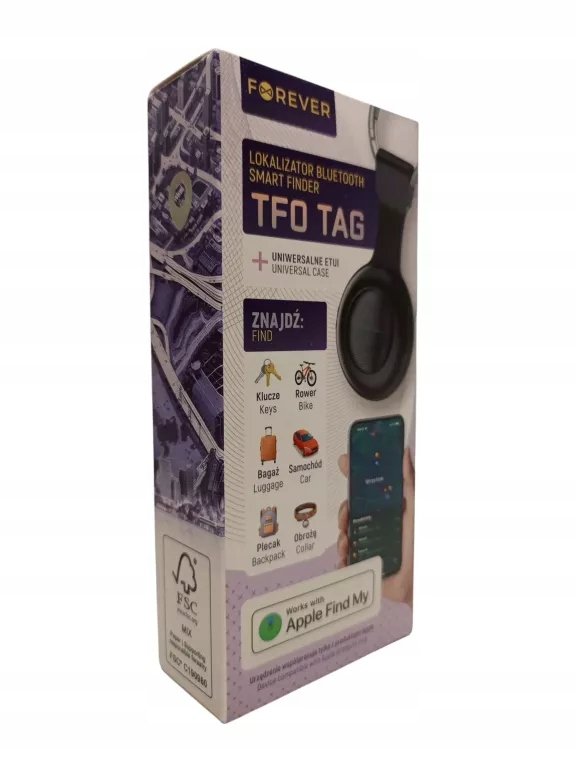 Forever TFO TAG Lokalizator Bluetooth czarny - Forever | Motoryzacja EMPIK