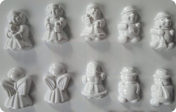 Forma do odlewów gipsu, ozdoby choinkowe 3D, 5 elementów - HobbyFun