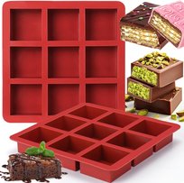 Forma Silikonowa do Czekolady Brownie Pralinek Ciastek 9 Kostek 2 Sztuki