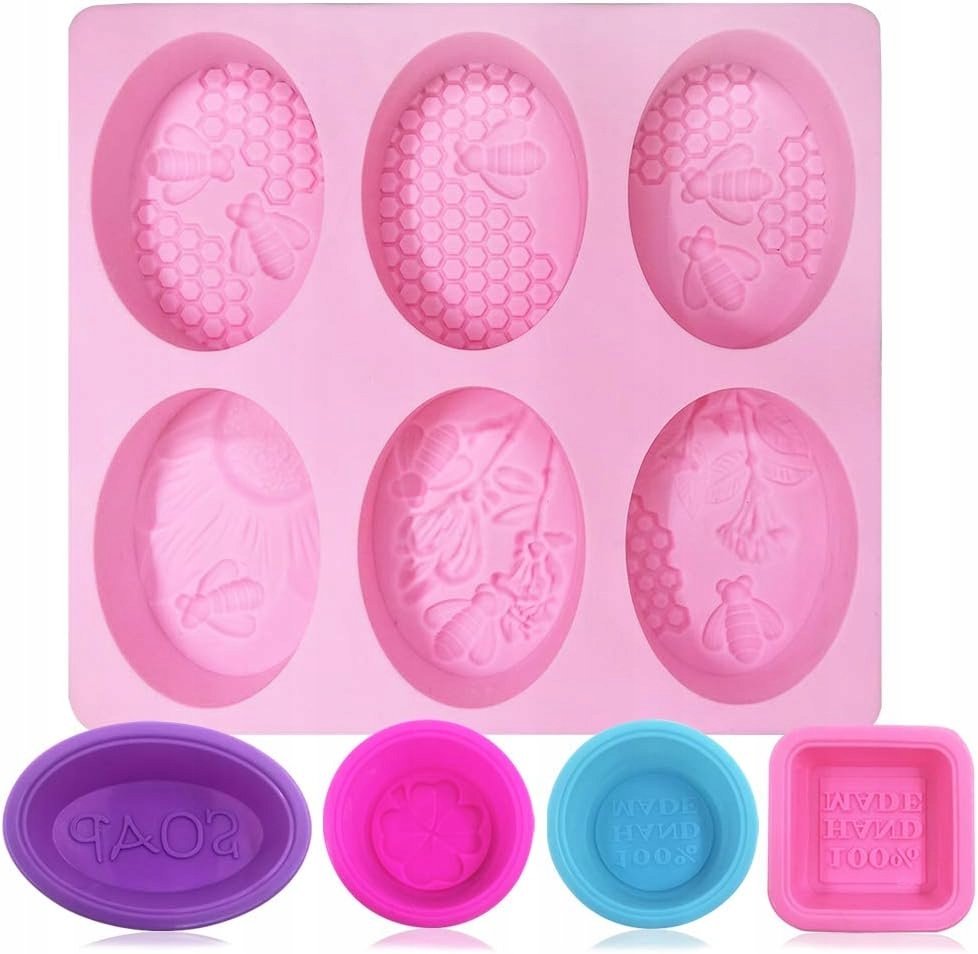 2 Stück Silikon-Seifenformen – 6 Rechteckige Kavitäten, BPA-frei (für DIY Seife, Backen, Eis)