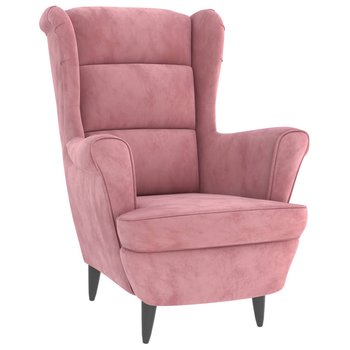 Fotel aksamitny różowy, 78x90x96.5 cm - Zakito