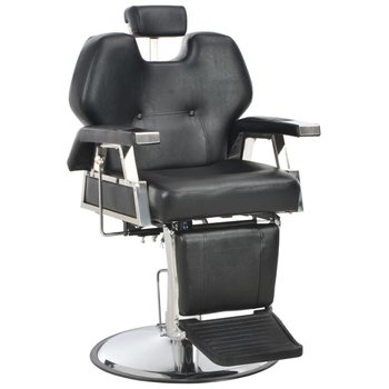 Fotel barberski, czarny, 72x68x98 cm, sztuczna skóra - vidaXL