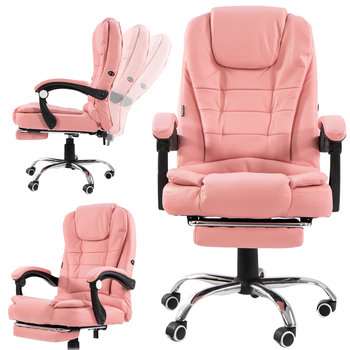 Fotel biurowy Artnico Elgo 3.0 różowy podnóżek masażer - ARTNICO