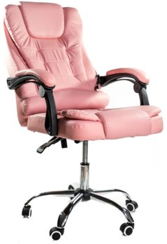 Fotel biurowy ARTNICO Elgo, różowo-srebrny, 127x50x50 cm - ARTNICO