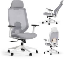 Fotel Biurowy Ergonomiczny Krzesło Obrotowe Materiałowy Szary Sense7 Nakai