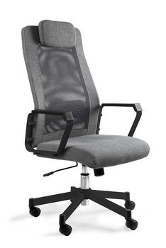 Fotel biurowy, ergonomiczny, mikrosiatka, Fox, czarny, szary - Unique