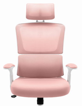 Fotel biurowy ergonomiczny obrotowy Hell's Chair HC- 1011 Pink Różowy Biały TKANINA - Hells