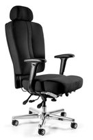 Fotel biurowy, ergonomiczny, regulowane siedzisko, Major, czarny
