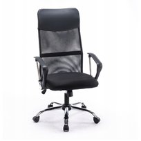 Fotel Biurowy Ergonomiczny Siatkowy Obrotowy Krzesło Czarny Regulowany