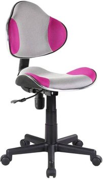 Fotel Biurowy KID Różowo Szary Obrotowy Tkanina Dziecięcy Niski Krzesło - inna (Inny)