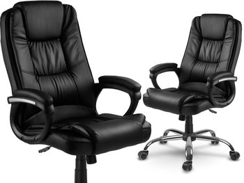 Fotel biurowy, obrotowy, ekoskóra krzesło biurowe SOFOTEL Porto, czarny, 125x60x55 cm - SOFOTEL