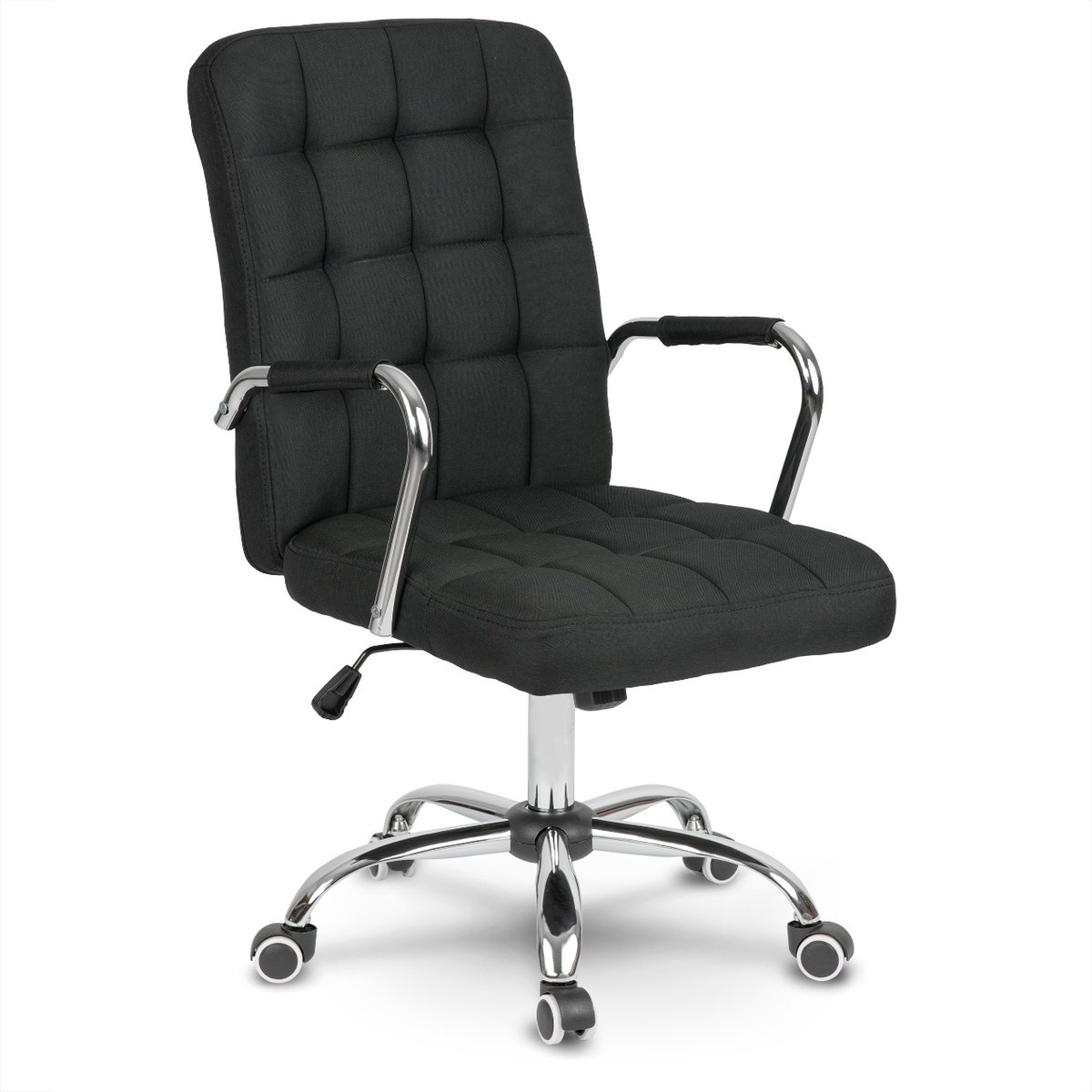 Fotel biurowy obrotowy krzesło biurowe materiałowe SOFOTEL Benton+, czarny, 105x51x66 cm