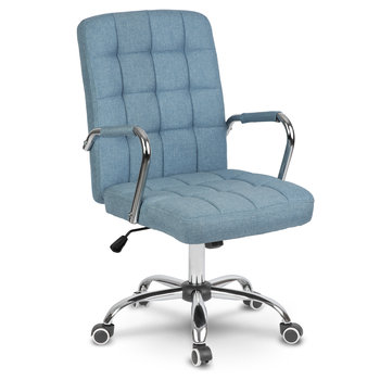 Fotel biurowy obrotowy krzesło biurowe materiałowy  SOFOTEL Benton, niebieski - SOFOTEL