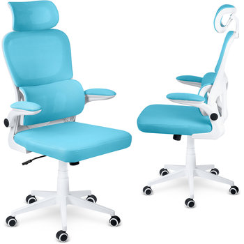 Fotel biurowy obrotowy krzesło biurowe mikrosiatka Sofotel Formax niebieski - SOFOTEL